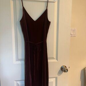 Abercrombie velvet slip dress burgundy